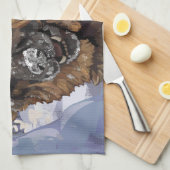 雪中のドイツのシェパードの捜索と救助 キッチンタオル (四つ折り)