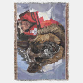 雪中のドイツのシェパードの捜索と救助 スローブランケット (正面縦)