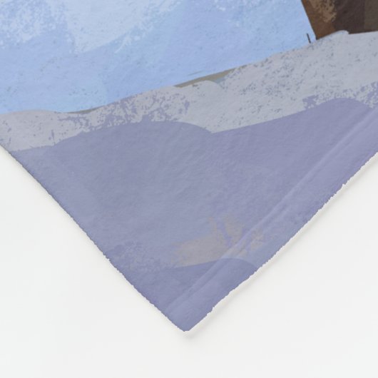 雪中のドイツのシェパードの捜索と救助 フリースブランケット (角)