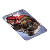 雪中のドイツのシェパードの捜索と救助 マグネット (右側)