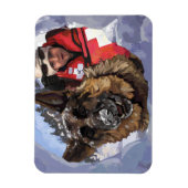 雪中のドイツのシェパードの捜索と救助 マグネット (縦)