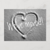 雪中のハート付き描はがきを移動する 案内ポストカード (正面)