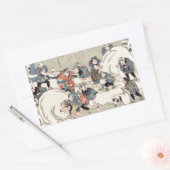 雪中国のの中の子供 長方形シール (封筒)