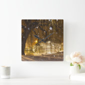 雪中国のの橋。 スクエア壁時計 (ホーム)