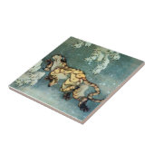 雪中虎図、雪の北斎のトラ、Hokusaiの芸術 タイル (側面)