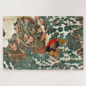 雪中錦鶏図, 若冲 Pheasant in The Snow, Jakuchū ジグソーパズル (横)