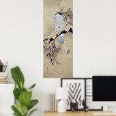 雪中鷹図,柴田是真ホーク雪の中，柴田是真 ポスター (ホームオフィス)