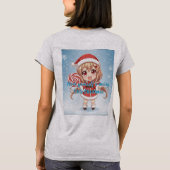 雪乙女アニメガール クリスマス スノーグローブTシャツ Tシャツ (裏面)