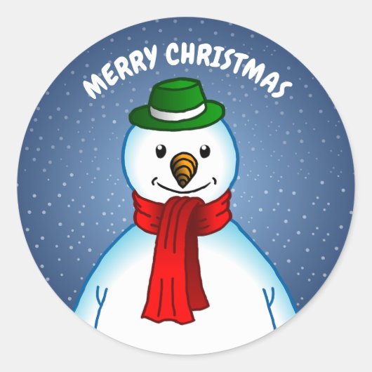 雪人からのメリークリスマス ラウンドシール (正面)