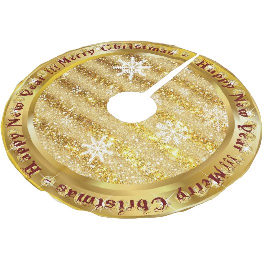 雪人気がある片金ゴールドグリッター ブラッシュドポリエステルツリースカート (アングル)