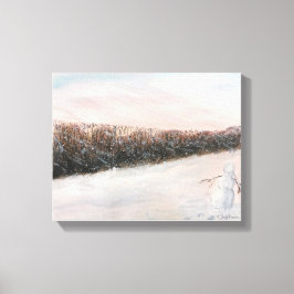 雪人用水彩画 キャンバスプリント