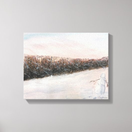 雪人用水彩画 キャンバスプリント (正面)