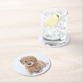 雪付きゴルデンドール顔 ラウンドペーパーコースター (インサイチュ)