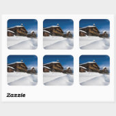 雪伝統的の中の木製の客室 スクエアシール (シート)