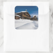 雪伝統的の中の木製の客室 スクエアシール (バッグ)