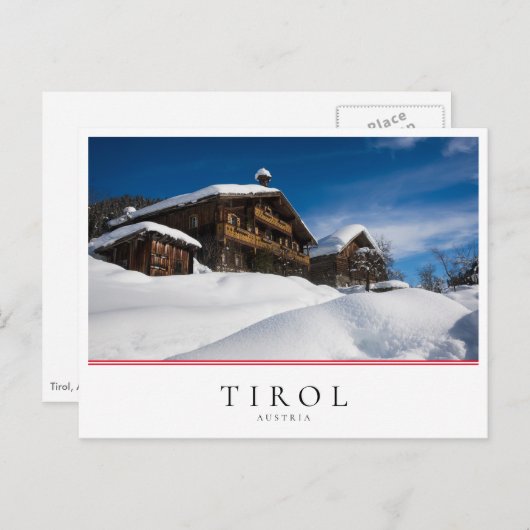 雪伝統的の中の木製の客室 ポストカード (正面/裏面)