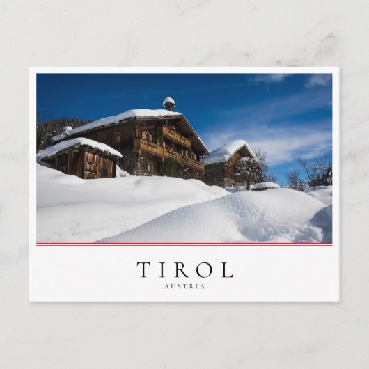 雪伝統的の中の木製の客室 ポストカード (正面)