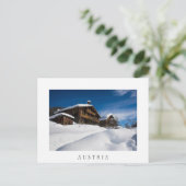 雪伝統的の中の木製の客室 ポストカード (スタンド正面)