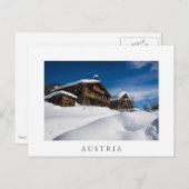 雪伝統的の中の木製の客室 ポストカード (正面/裏面)