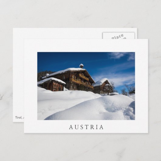 雪伝統的の中の木製の客室 ポストカード (正面/裏面)