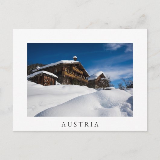 雪伝統的の中の木製の客室 ポストカード (正面)