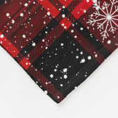 雪伝統的片の赤いクリスマスプレド フリースブランケット (角)