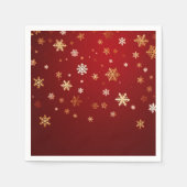 雪伝統的秋：クリスマススノーフレークナプキンズ スタンダードカクテルナプキン (正面)