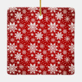 雪伝統的赤と白片の写真 セラミックオーナメント (裏面)