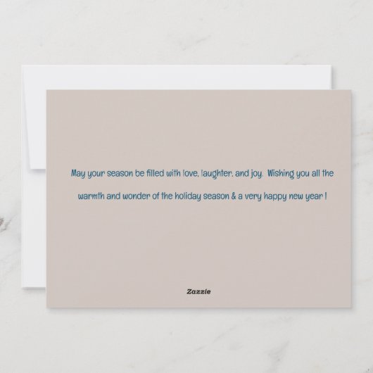 雪伝統的雪の冬のワンダーラパーソナライズされたンド シーズンカード (裏面)