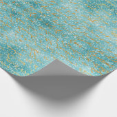 雪伝統的雪の冬の森の青いクリスマス ラッピングペーパー (角)