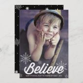 雪信じ片 |ホリデーカード シーズンカード (正面/裏面)