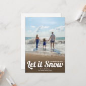 雪写真クリスマス カード (正面/裏面インサイチュ)