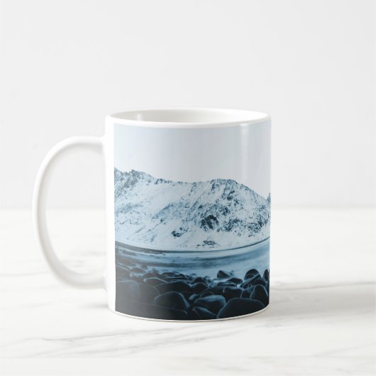 雪写真付き山蓋 コーヒーマグカップ (左)