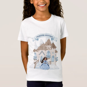 雪冬アフリカ系アメリカ人プリンセス城 Tシャツ