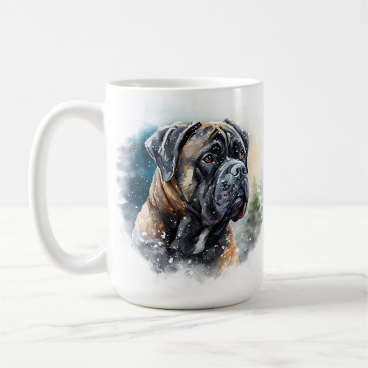 雪冬杖コルソ犬顔 コーヒーマグカップ (左)