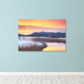 雪凍っていの川 キャンバスプリント (インサイチュ (ウッドフロア))