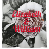 雪凍っていバラスケッチ シャワーカーテン (正面)