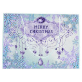 雪凍ってい片の冬のワンダーランドクリスマス ラージペーパーバッグ (裏面)