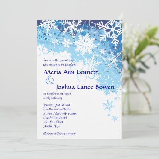 雪凍ってい片結婚式招待状 招待状 (スタンド正面)
