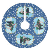 雪分野のクリスマスツリーのラブラドール ブラッシュドポリエステルツリースカート (正面)