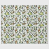 雪包み付き冬の植物紙 ラッピングペーパー (フラット)