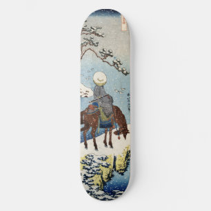 雪北斎冬季浮世絵のライダー スケートボード