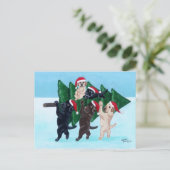 雪原のクリスマスツリーラブラドール シーズンポストカード (スタンド正面)