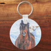 雪原の冬馬2 キーホルダー (正面)