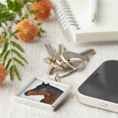 雪原の冬馬3 キーホルダー (側面)