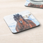 雪原の冬馬 コースター (左側)