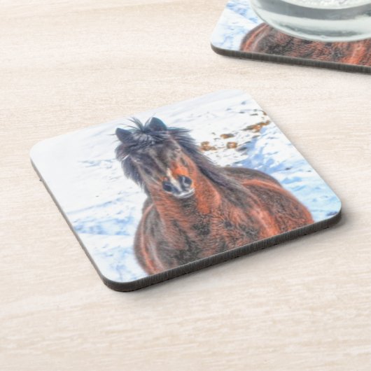 雪原の冬馬 コースター (左側)