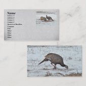 雪原の野生のトルコ 名刺 (正面/裏面)