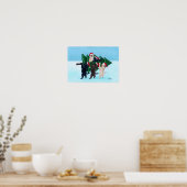 雪原ラブラドールのクリスマスツリー ポスター (キッチン)