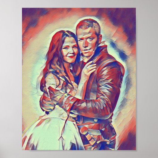 雪及び魅力的アールデコプリント ポスター (正面)